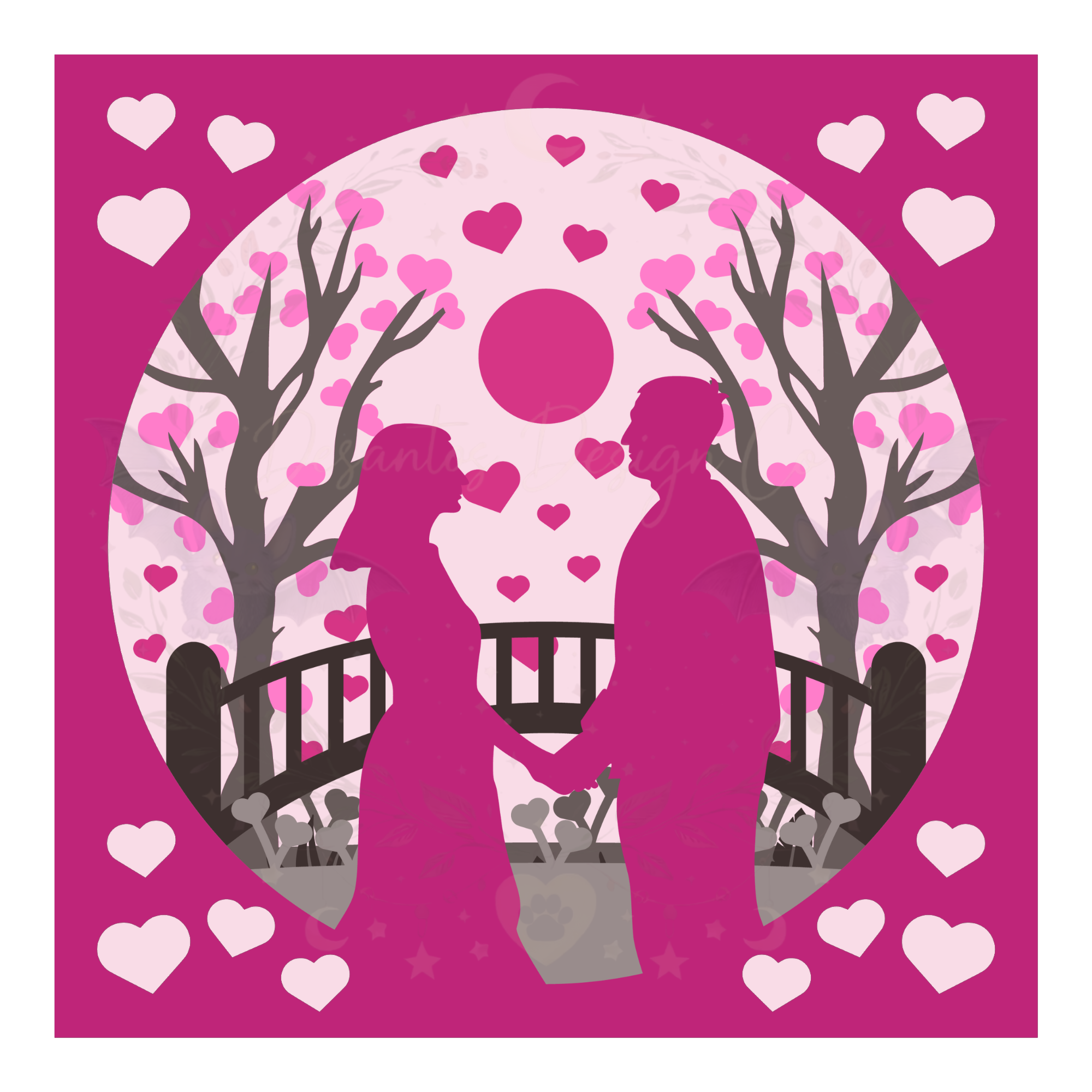 Romantic Couple Shadow Box