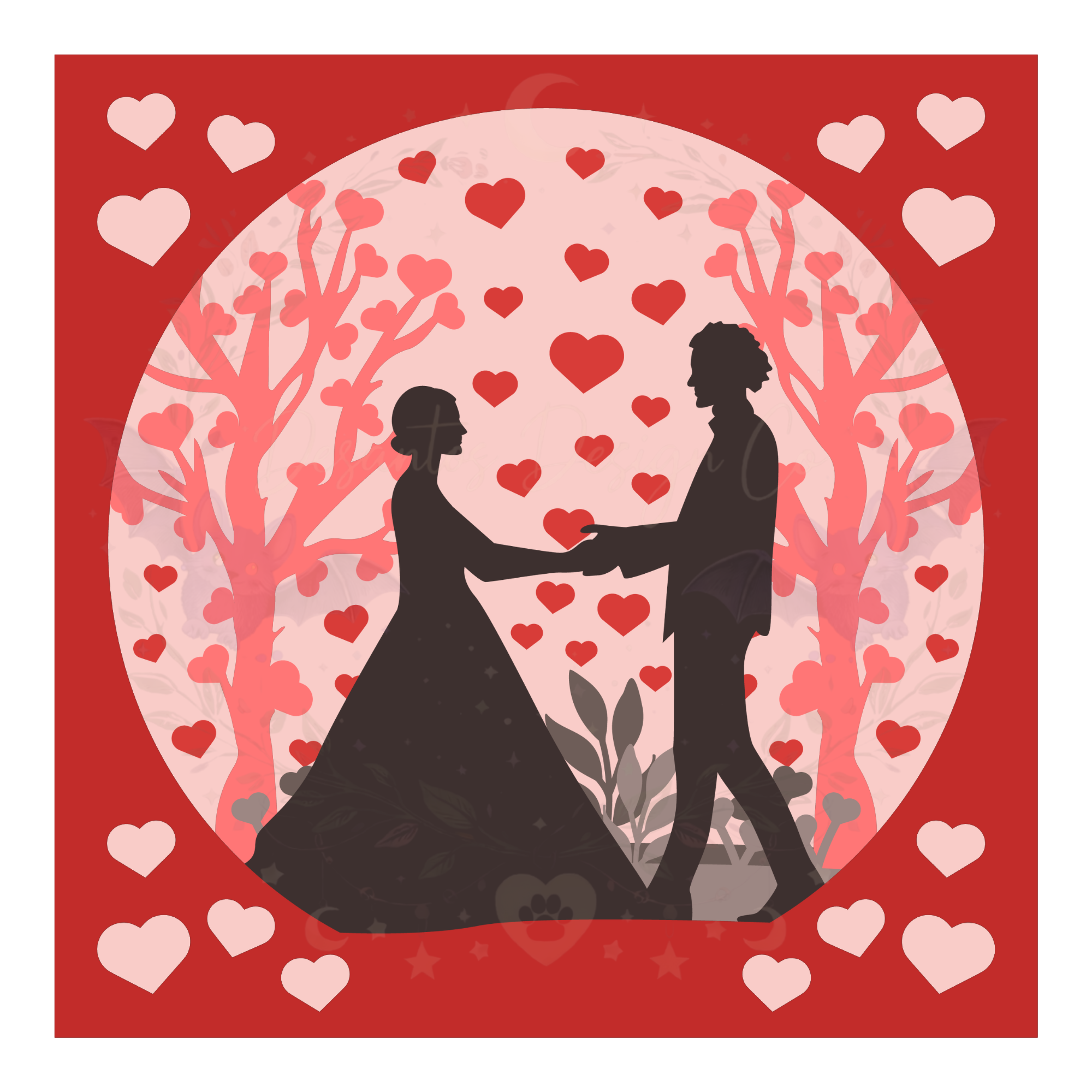 Romantic Couple Shadow Box