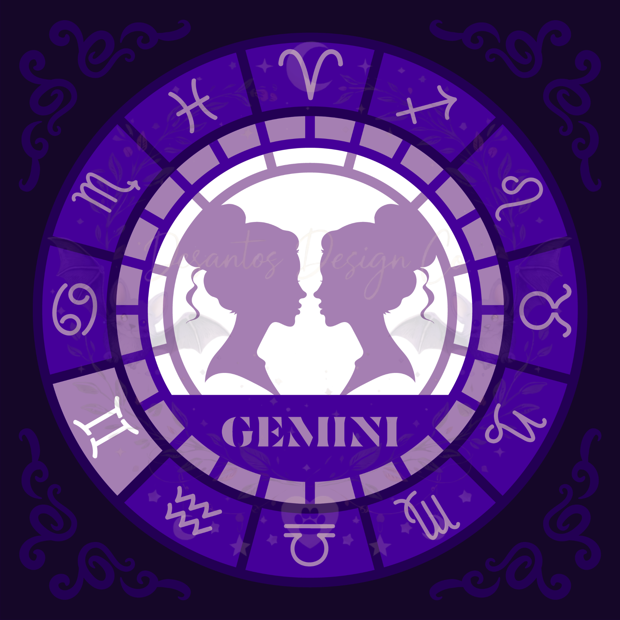 Gemini Zodiac Shadow Box