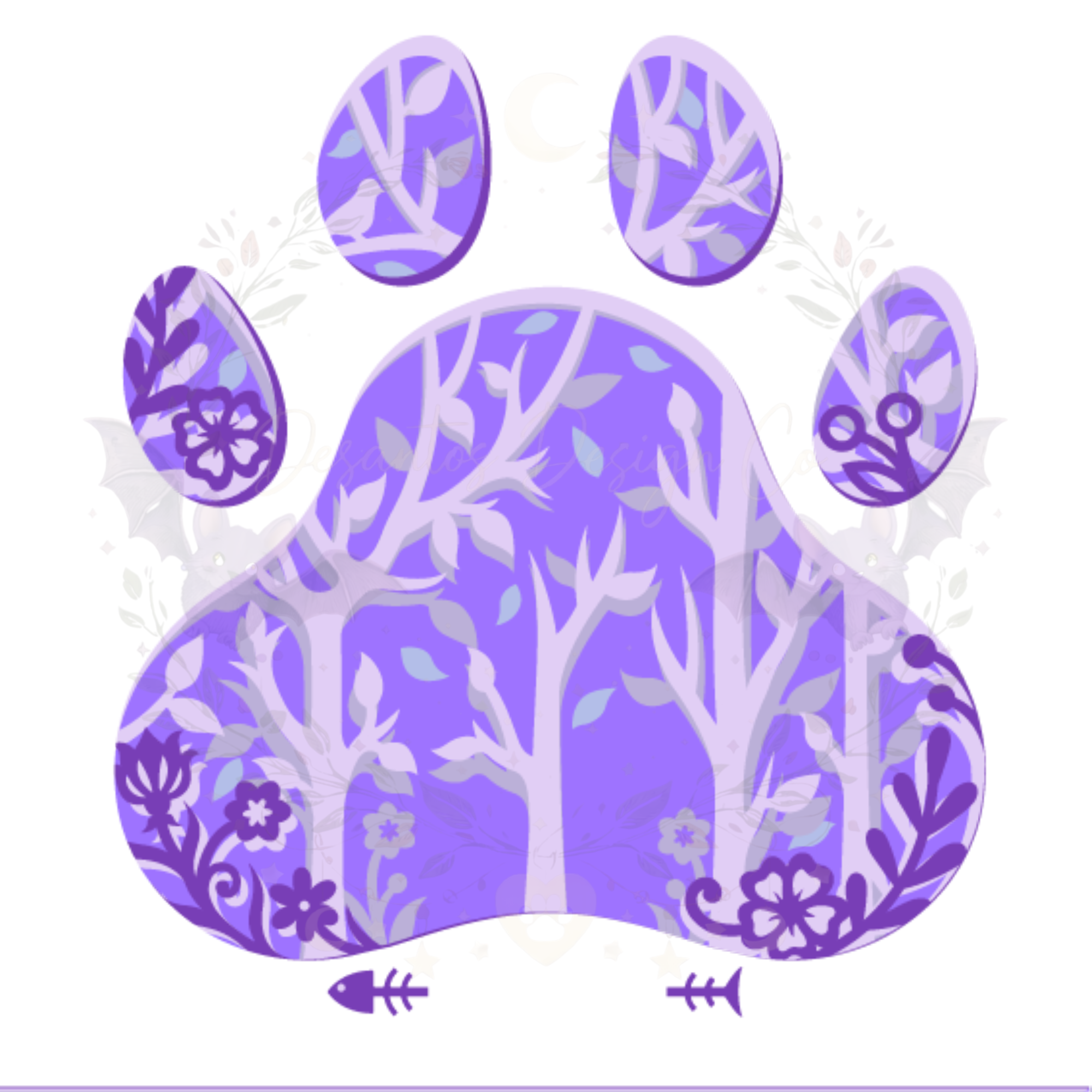 Mystic Forest Cat Paw Shadow Box