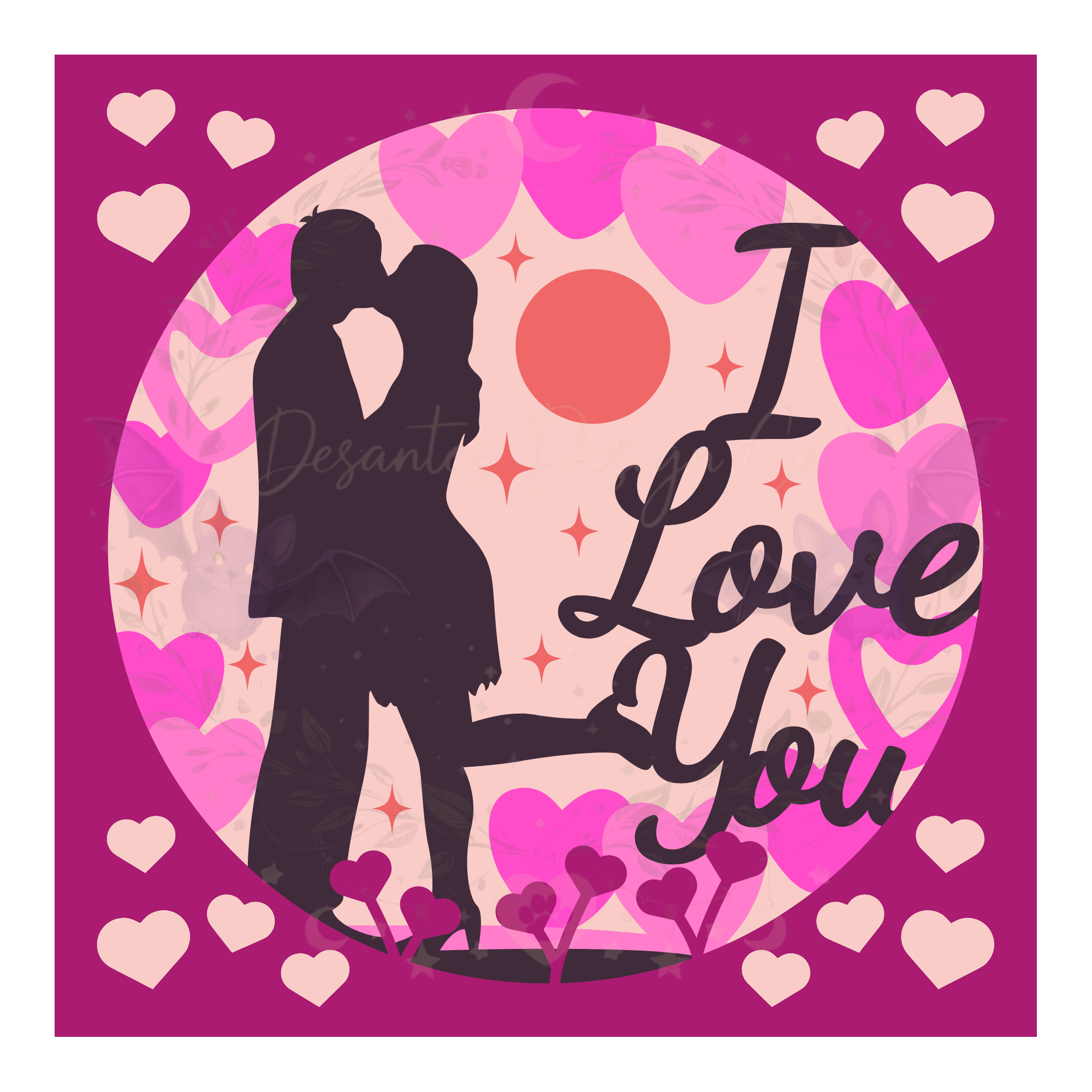 Romantic 'I Love You' Shadow Box