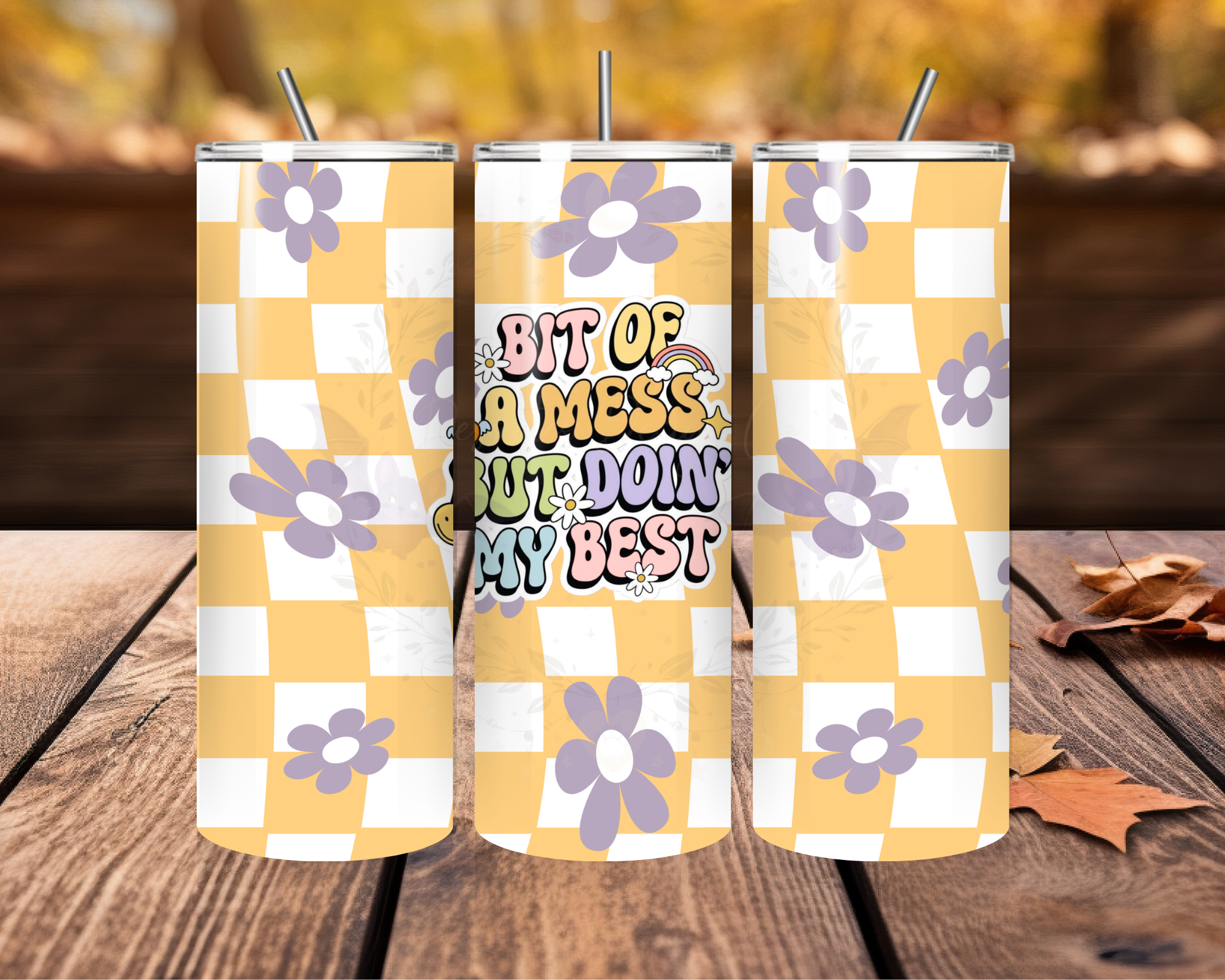 Floral Motivational Tumbler