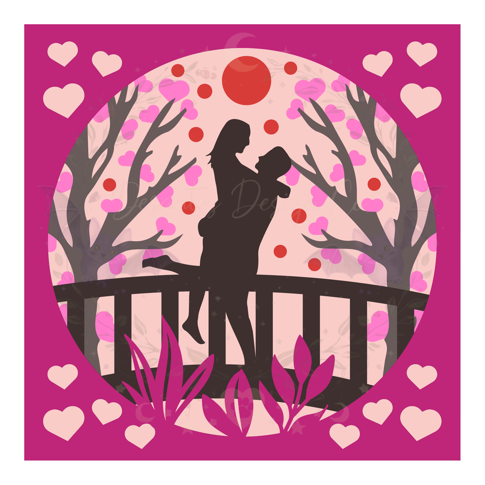 Romantic Couple Shadow Box