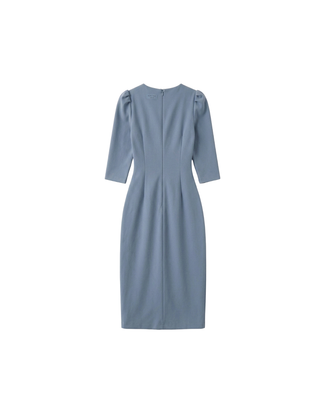 Vestido Drapado Estruturado — Azul Sereno