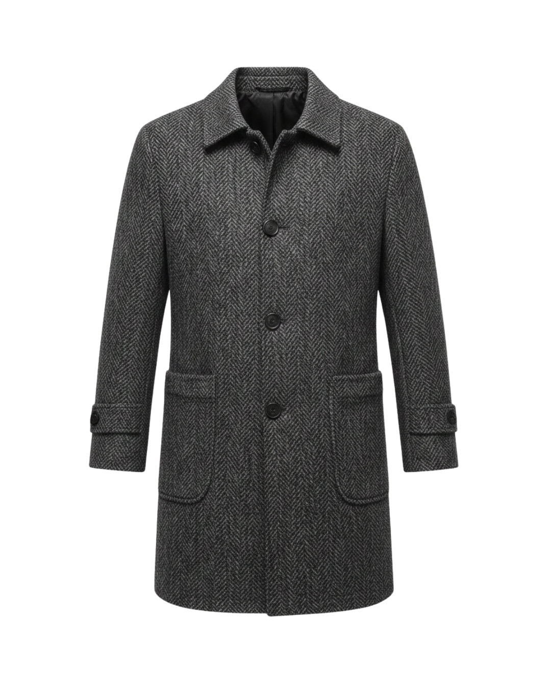 Sobretudo Herringbone Milano — Cinza Grafite
