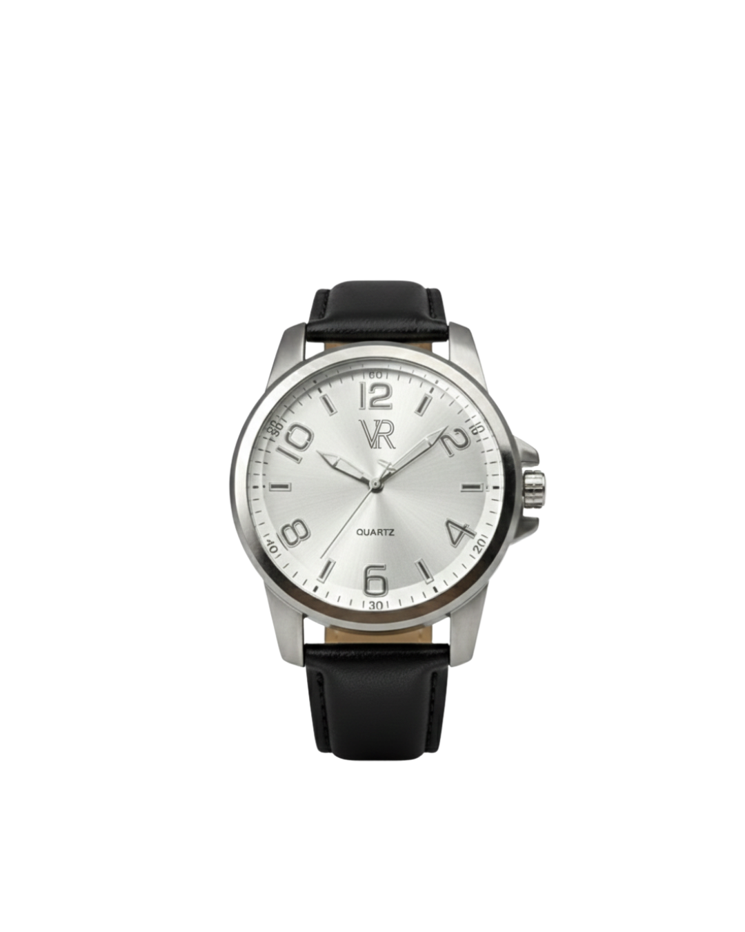 Relógio Vitor Regis Classic Quartz – Silver Dial & Black Leather