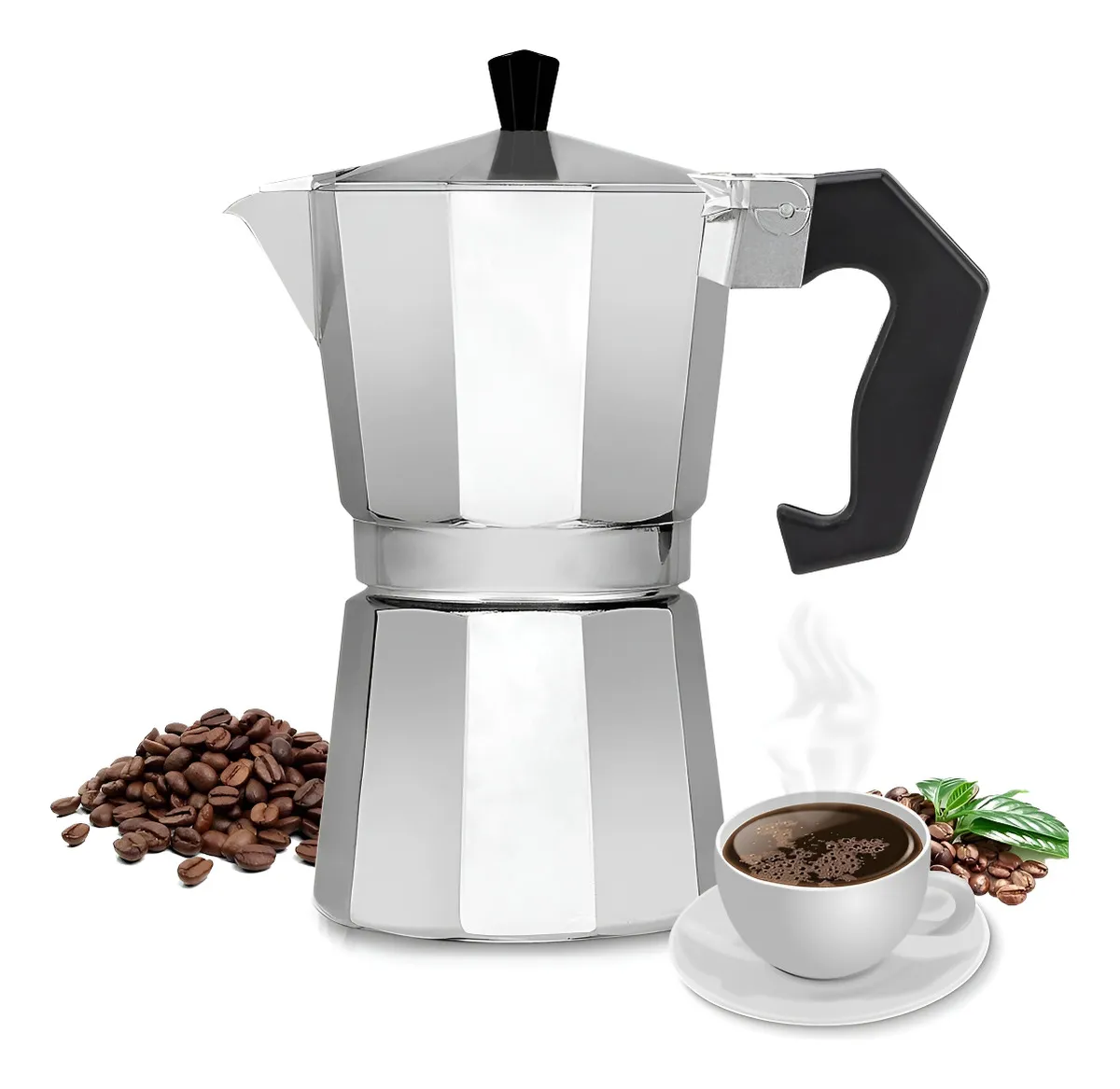 Haimo Cafetera Italiana Para 6 Tazas Aluminio Cafe Mocha manual