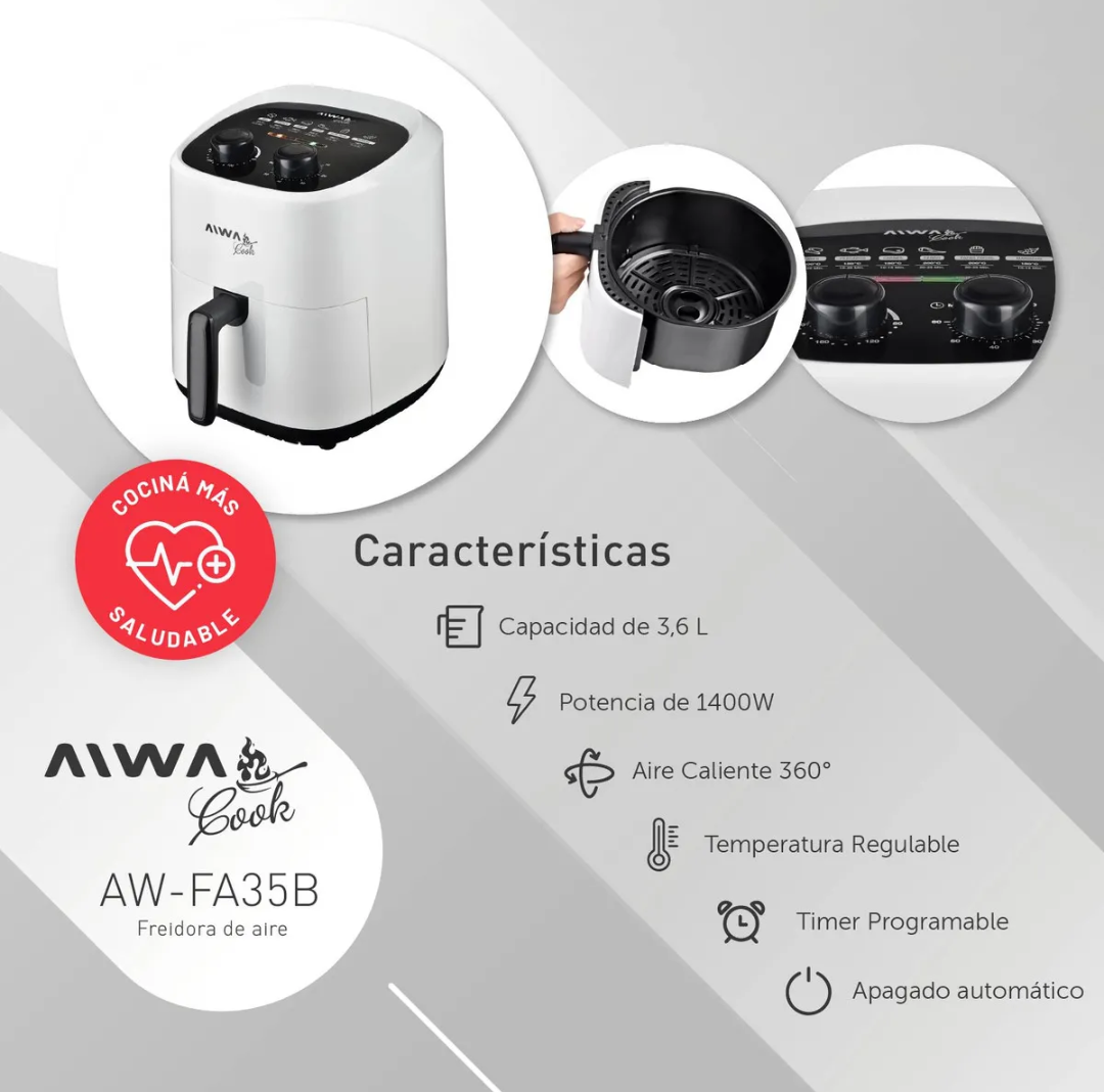 Freidora de aire marca AIWA