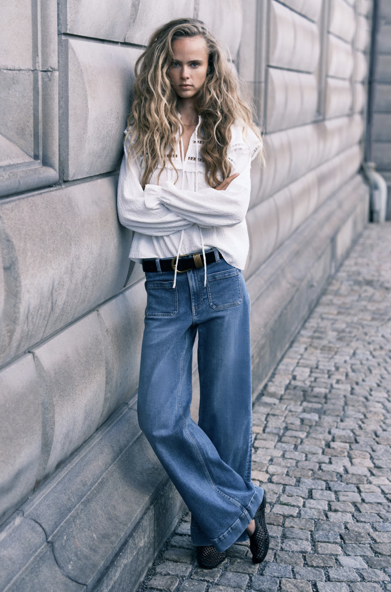 Jean Wide Fit Azul Medio H&M