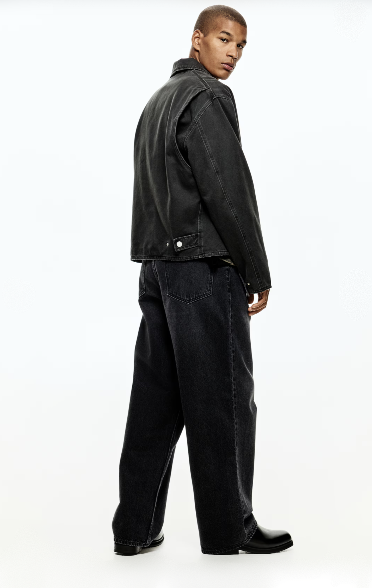 Jean Wide Fit Negro H&M