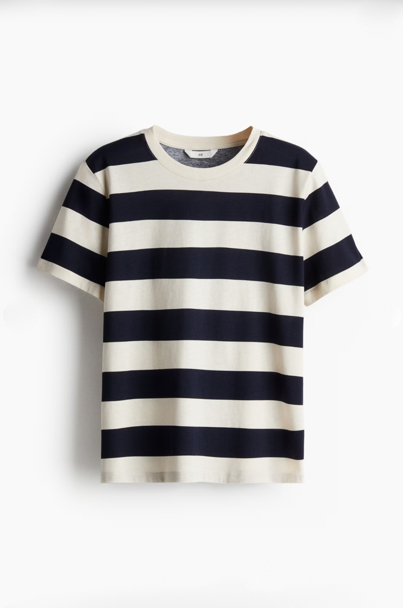 Remera Rayada Clásica Algodón Premium Azul & Crudo - H&M