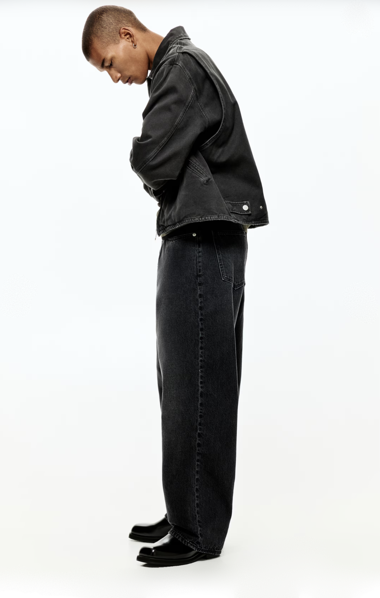 Jean Wide Fit Negro H&M