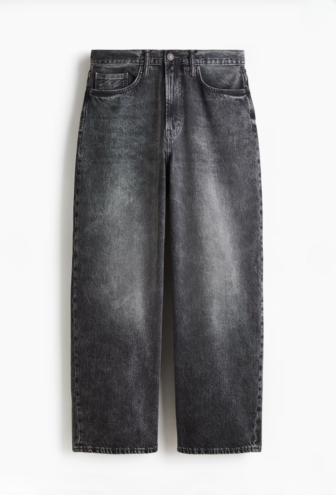 Jean wide leg lavado negro – H&M