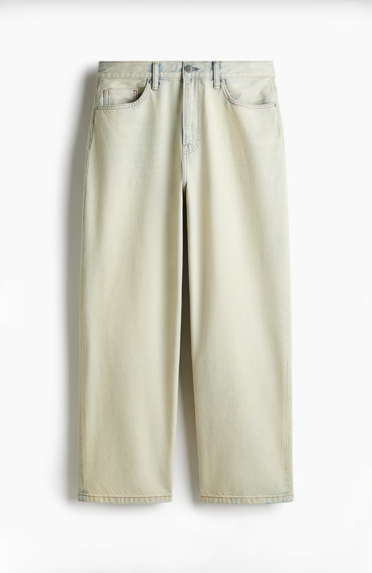 Jean wide leg crudo / beige claro – H&M
