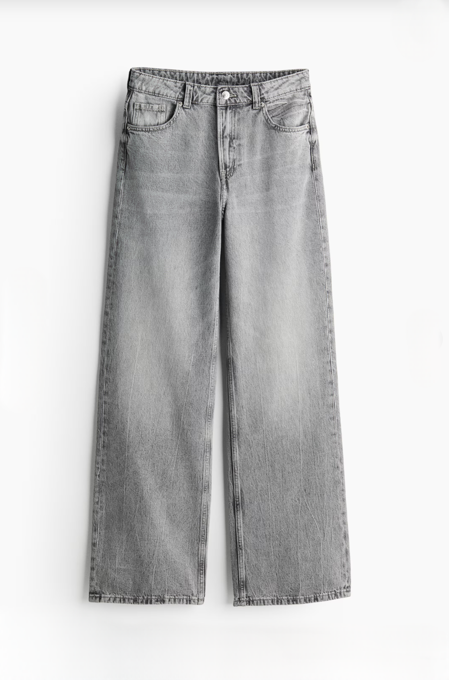 Pantalón Wide Fit Gris Claro H&M