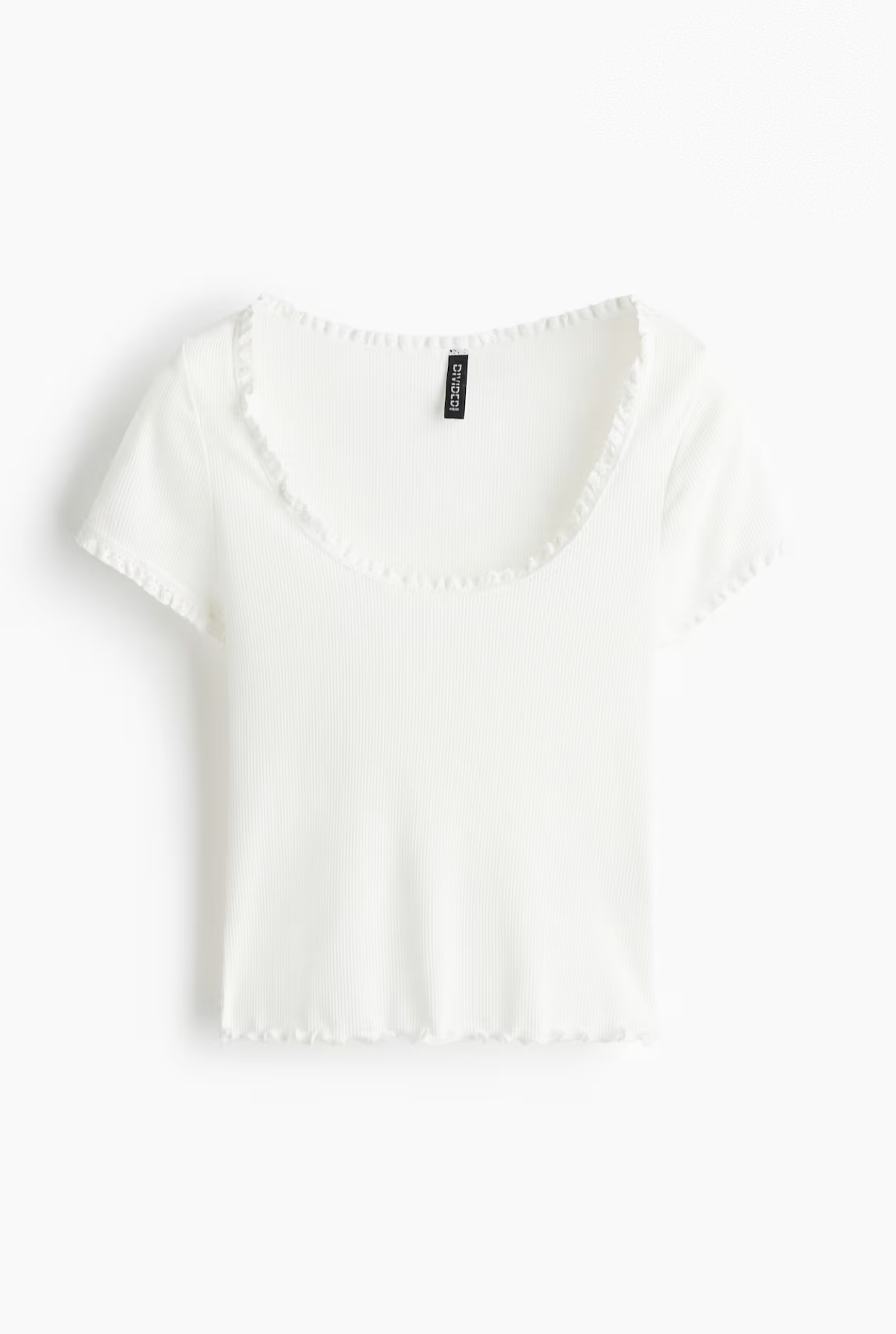 Remera Blanca Ribbed Soft Neck