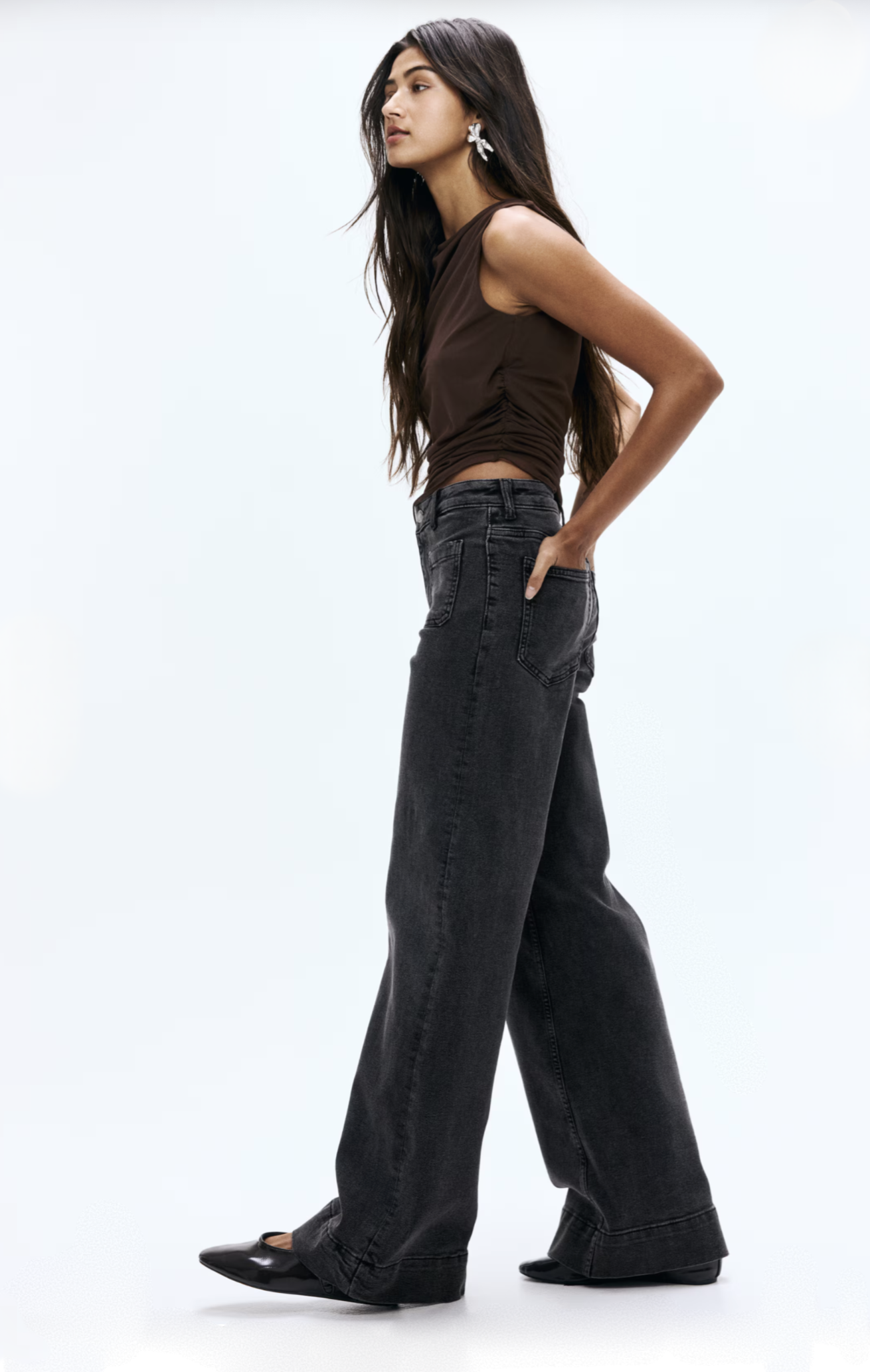 Jean Wide Fit Grafito Negro H&M