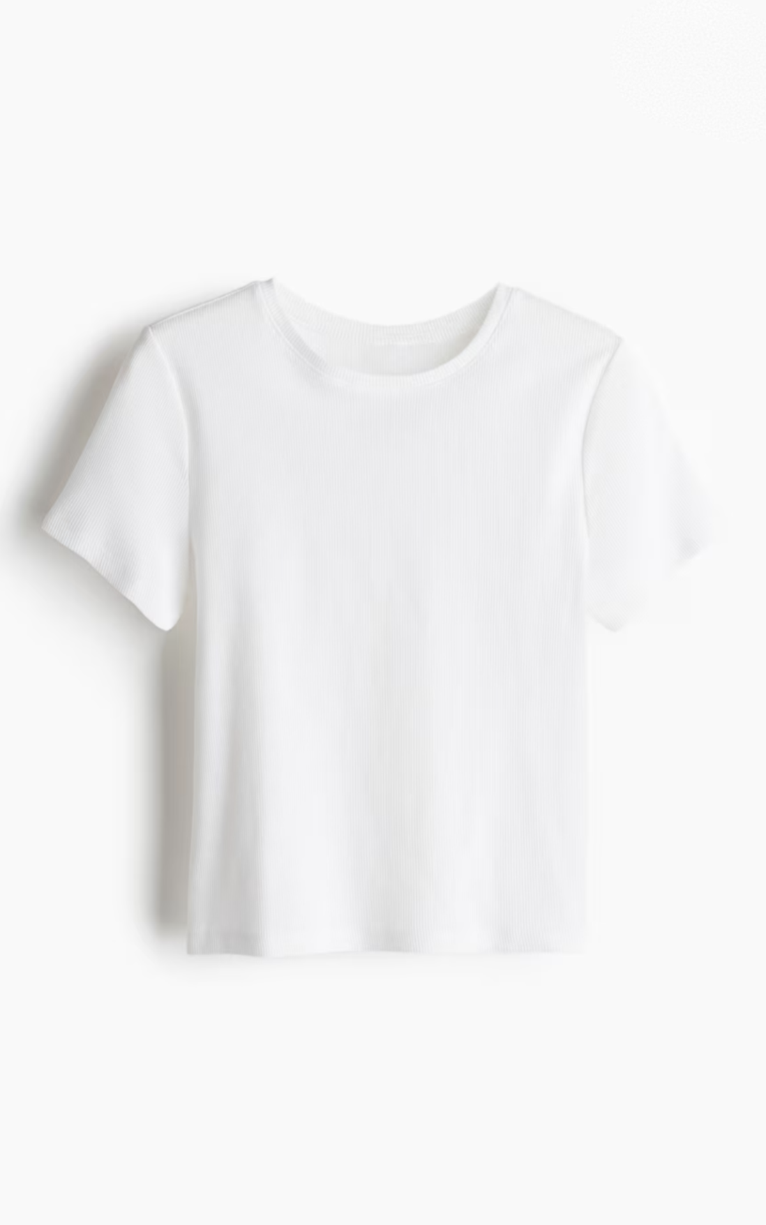 Remera Rib Blanca Fit Slim - H&M
