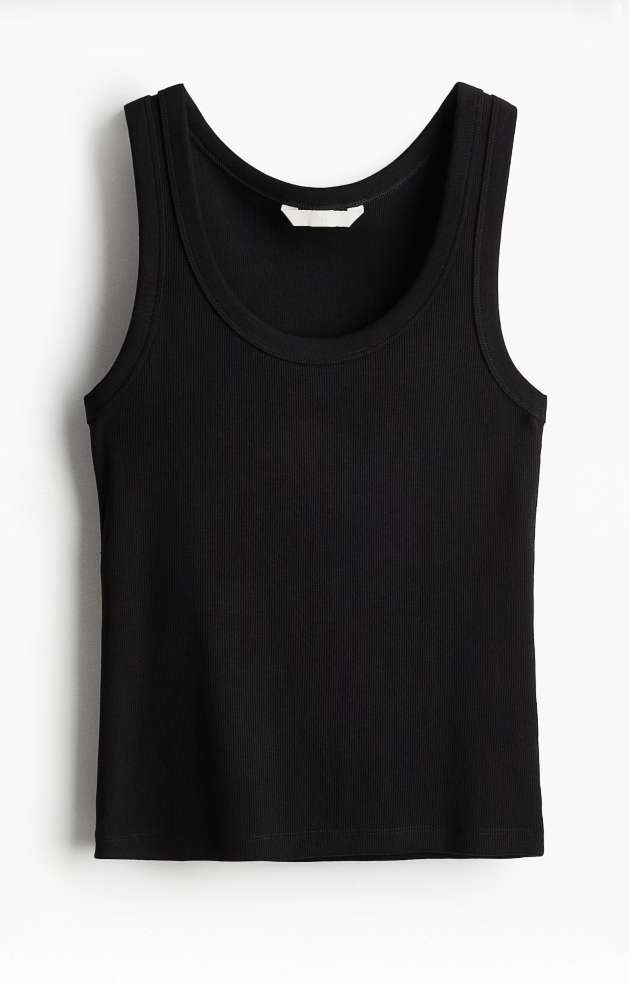 Musculosa Rib Fit Clásico Negra - H&M