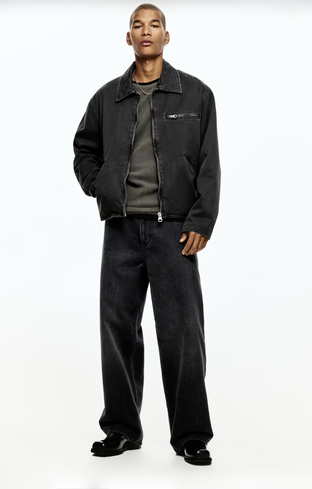 Jean Wide Fit Negro H&M