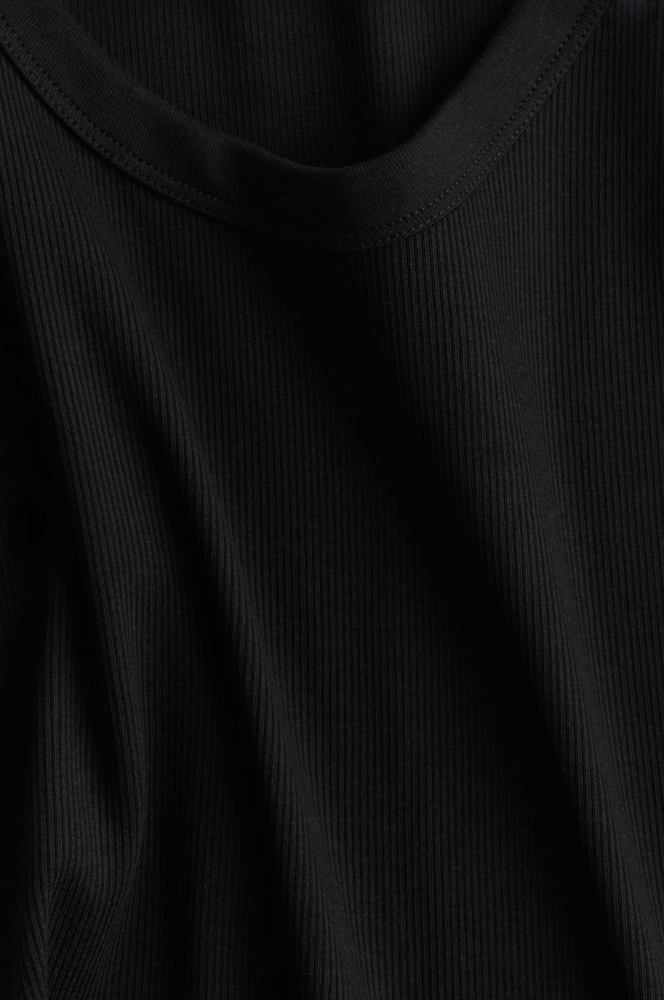 Musculosa Rib Fit Clásico Negra - H&M