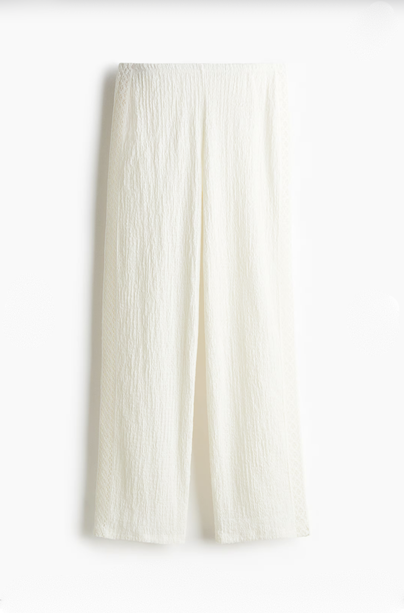 Pantalón Wide Leg Textura Soft Crudo - H&M