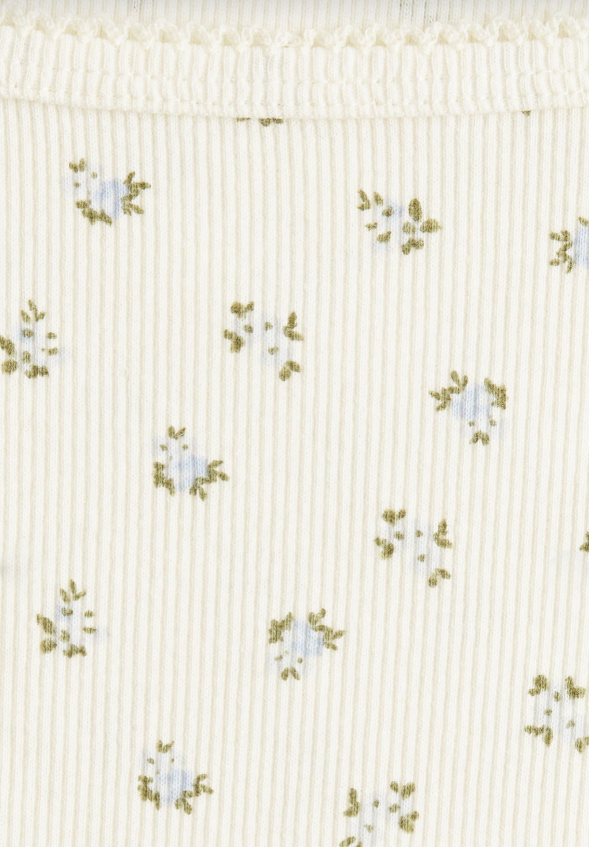 Remera Rib Floral Escote Cuadrado - H&M