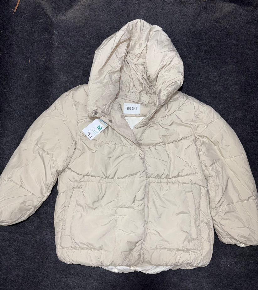 Beige Hooded Winter Jacket
