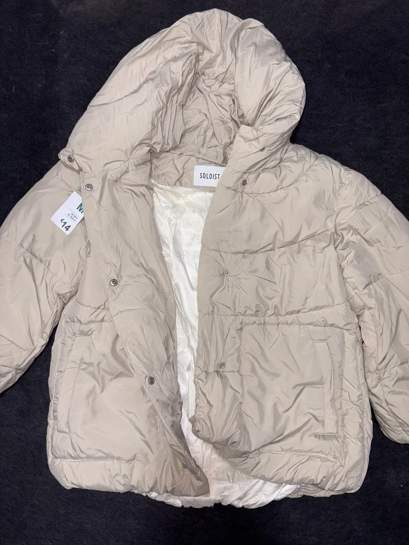 Beige Hooded Winter Jacket