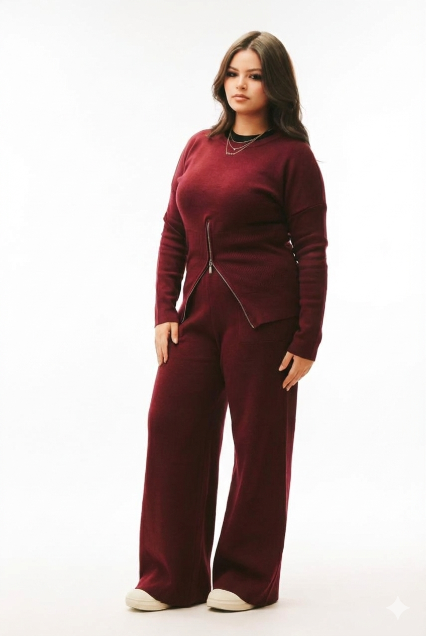 Burgundy women's lounge set