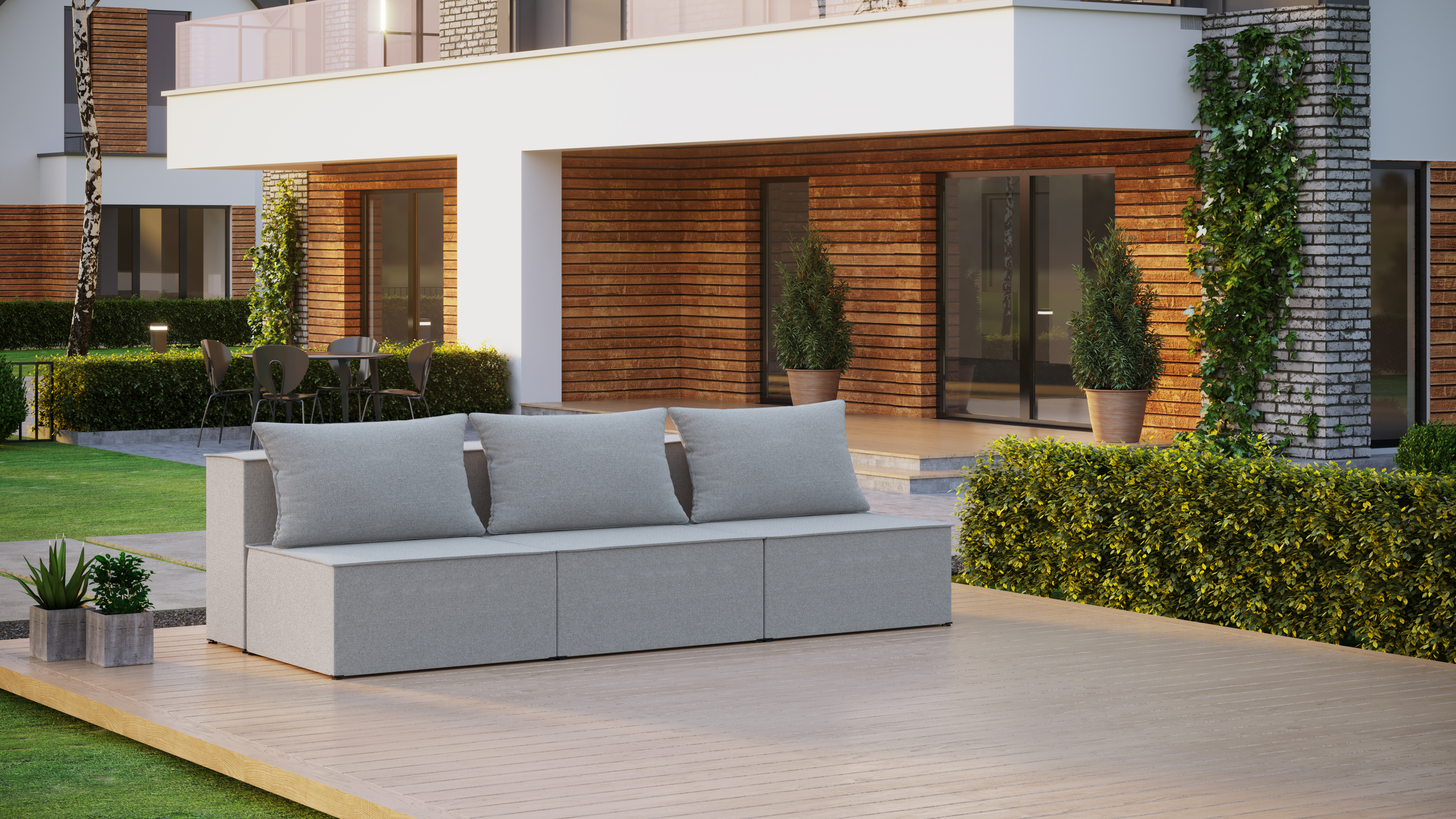 3-Sitzer-Sofa ohne Armlehnen 