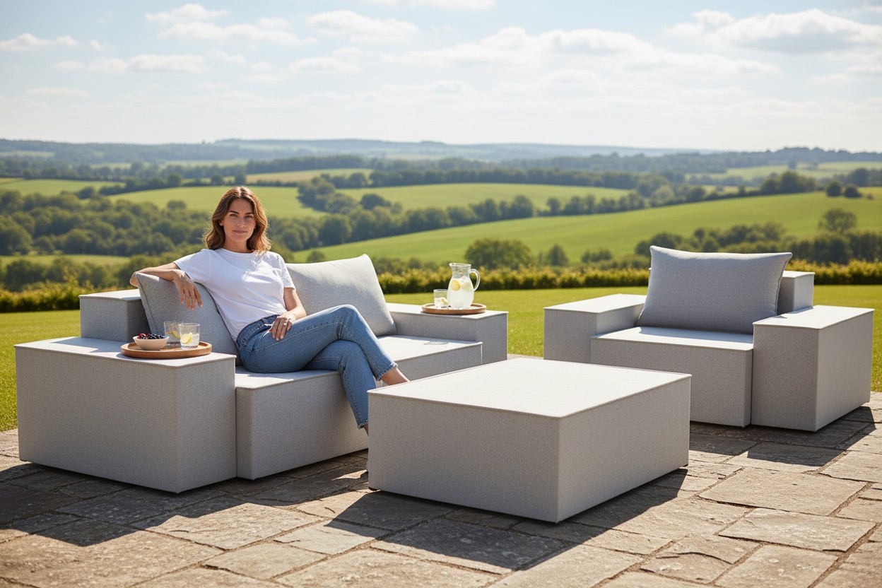 Set: 2-Sitzer-Sofa – Sessel – Hocker