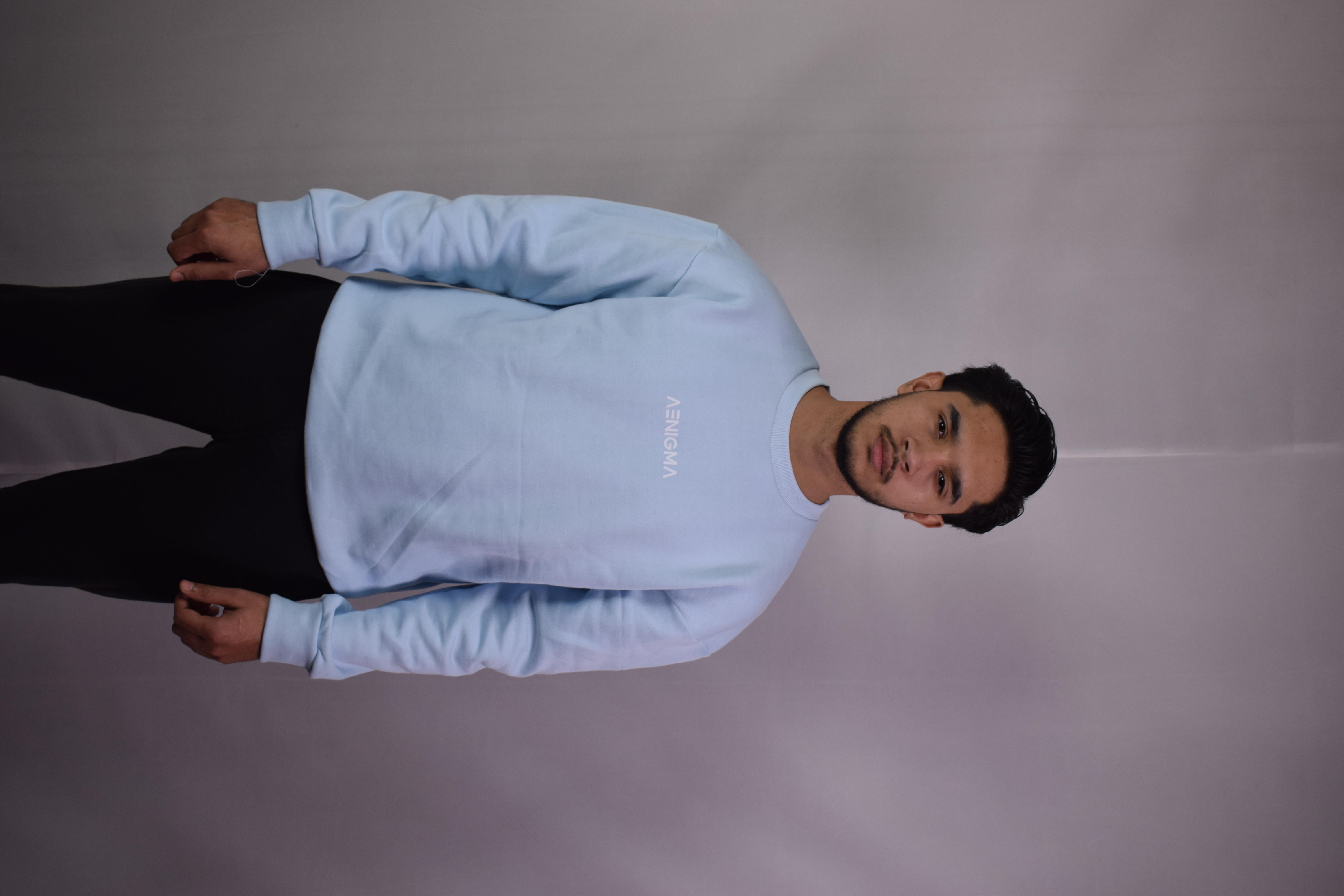 Aenigma Baby Blue Cotton Fleece Sweatshirt – Gen Z Edition