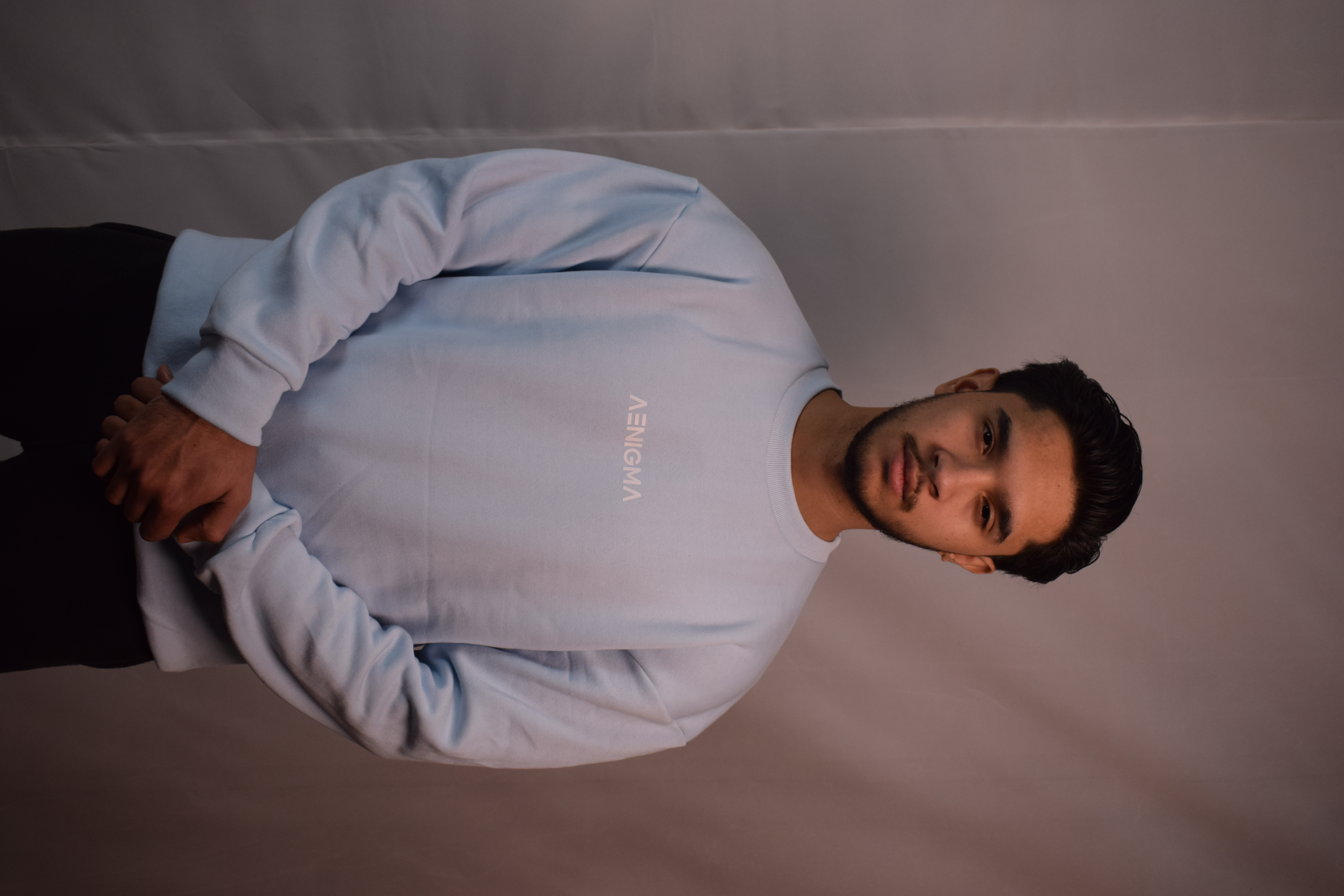 Aenigma Baby Blue Cotton Fleece Sweatshirt – Gen Z Edition
