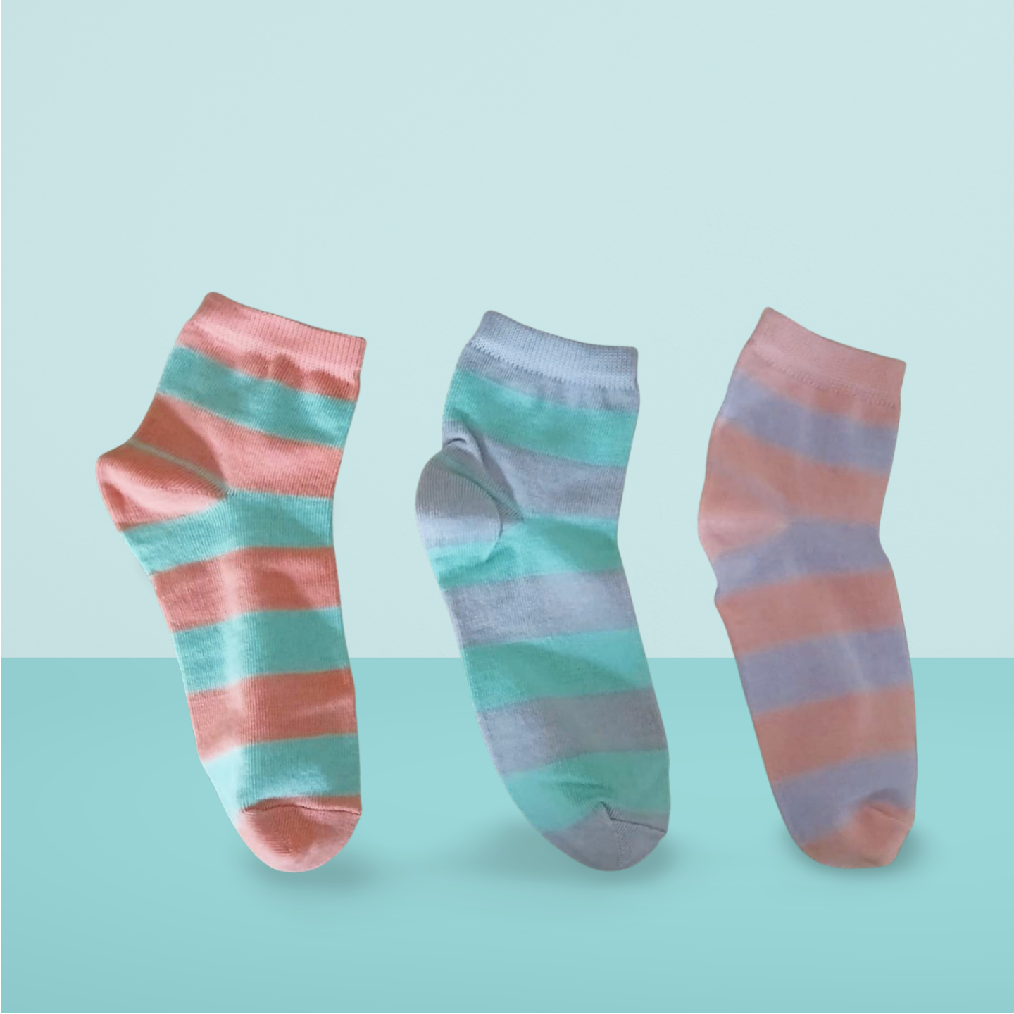 Pastel Striped Socks Set