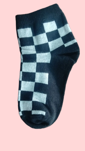 Checkered Black and White Sock