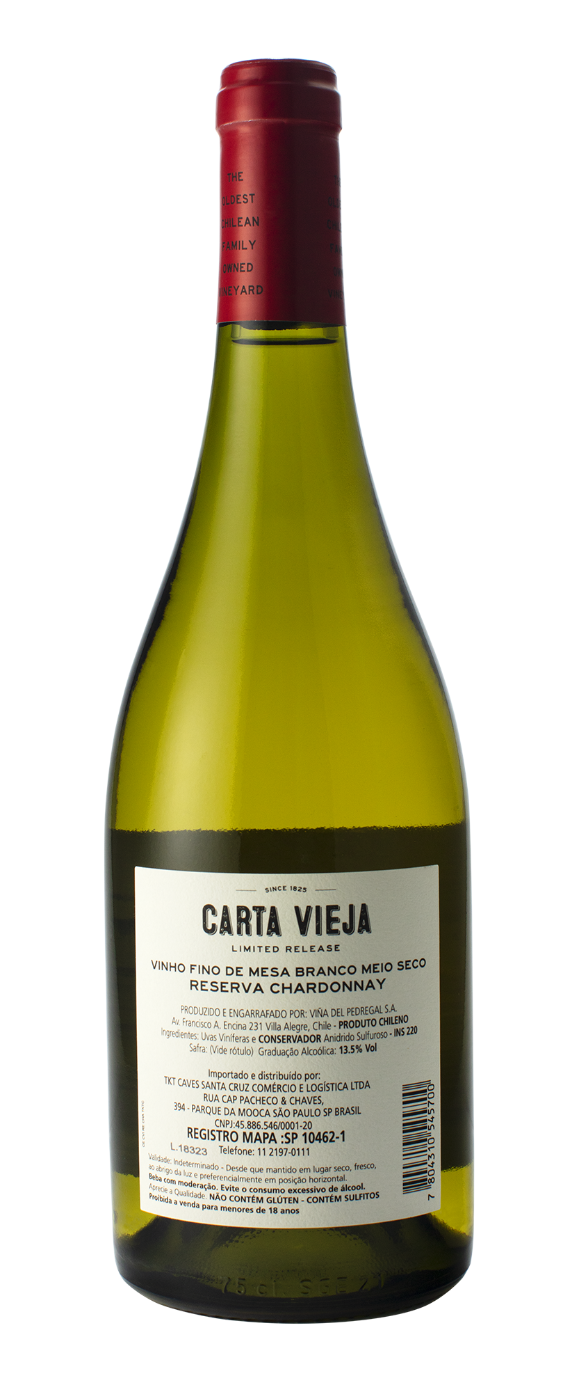 Carta Vieja Limited Release Chardonnay – Bco, Meio Seco - 2017