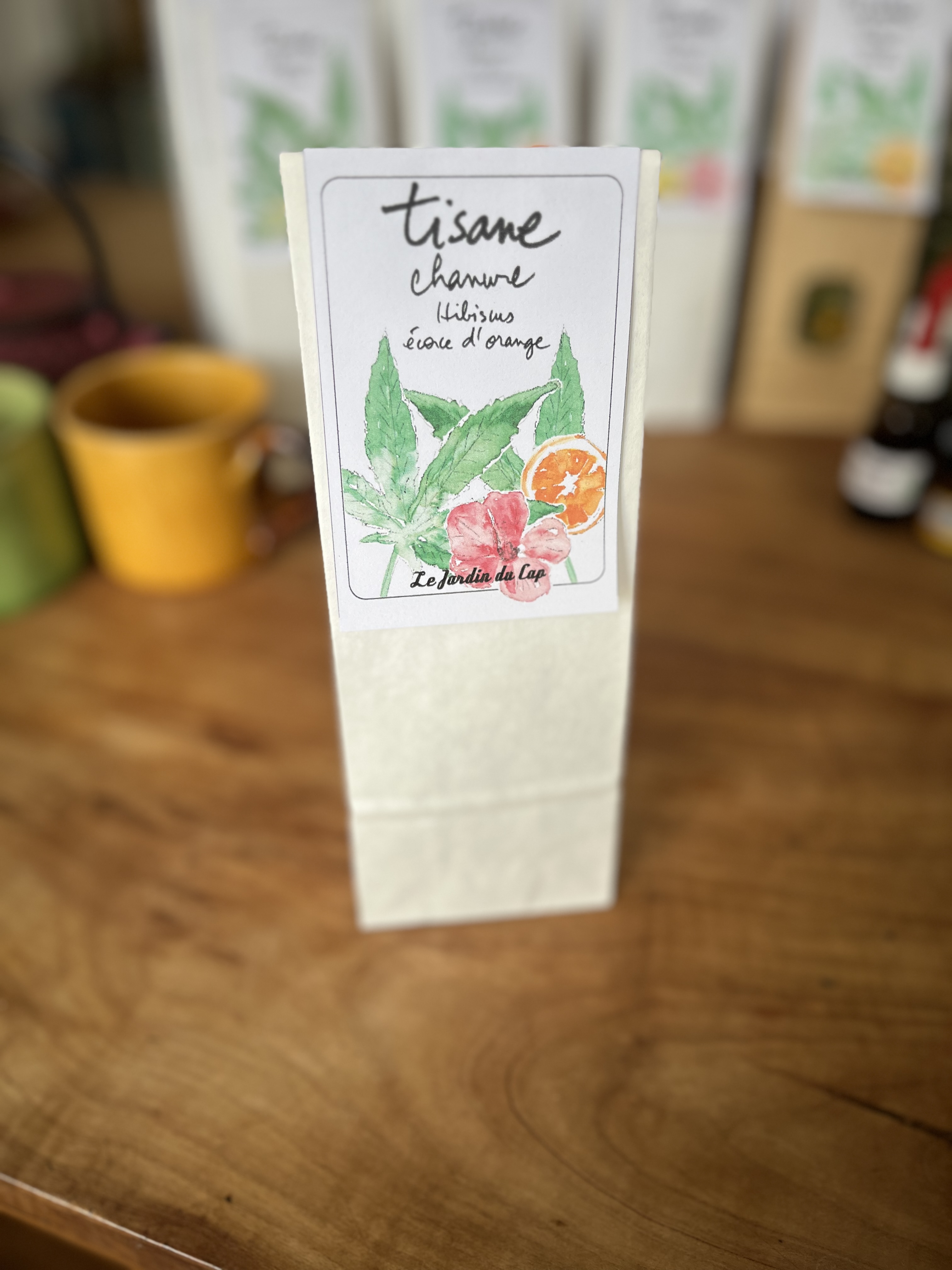 Tisane chanvre, hibiscus, écorce d'orange