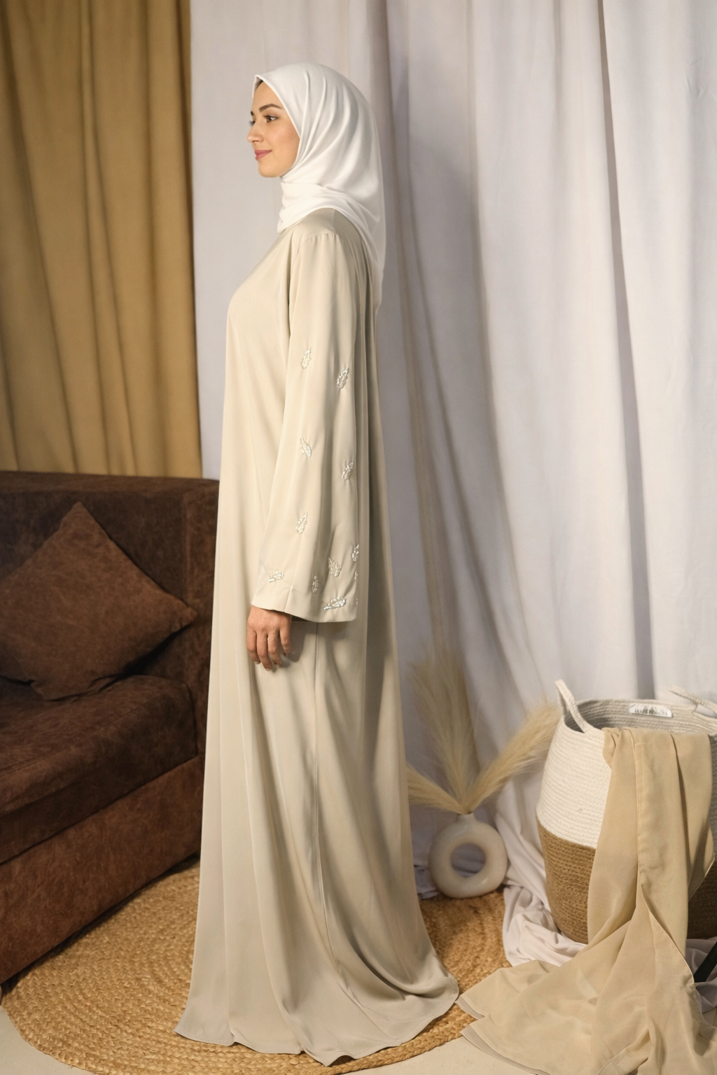 Elegant Beige Abaya