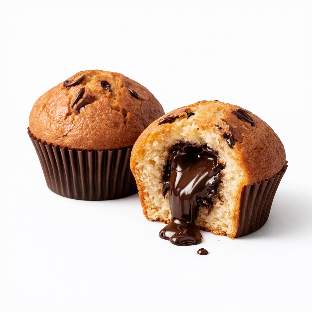 Muffins rellenos de chocolate