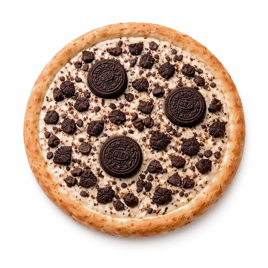Pizza dulce de oreo