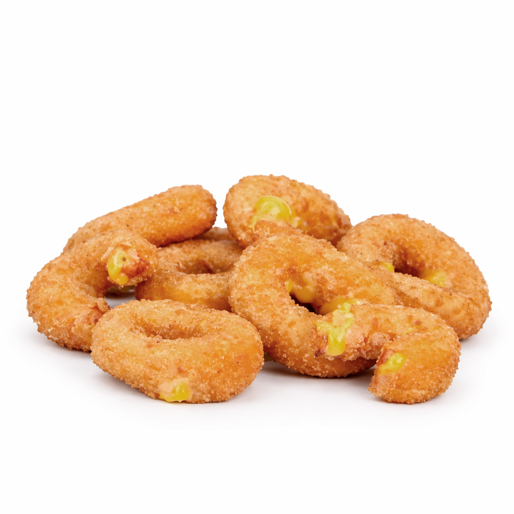 Aros rellenos de queso cheddar