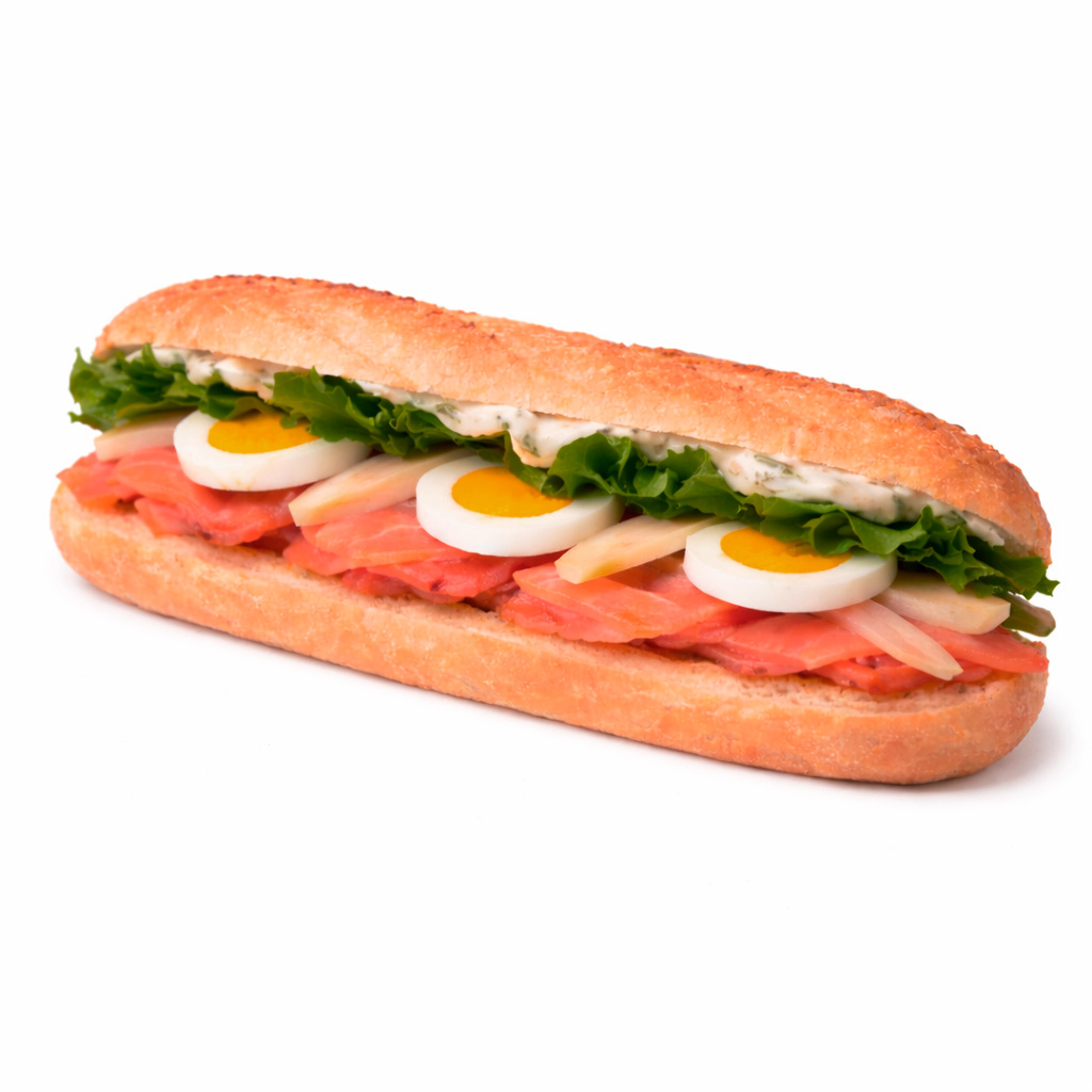 Baguette 17 de salmón