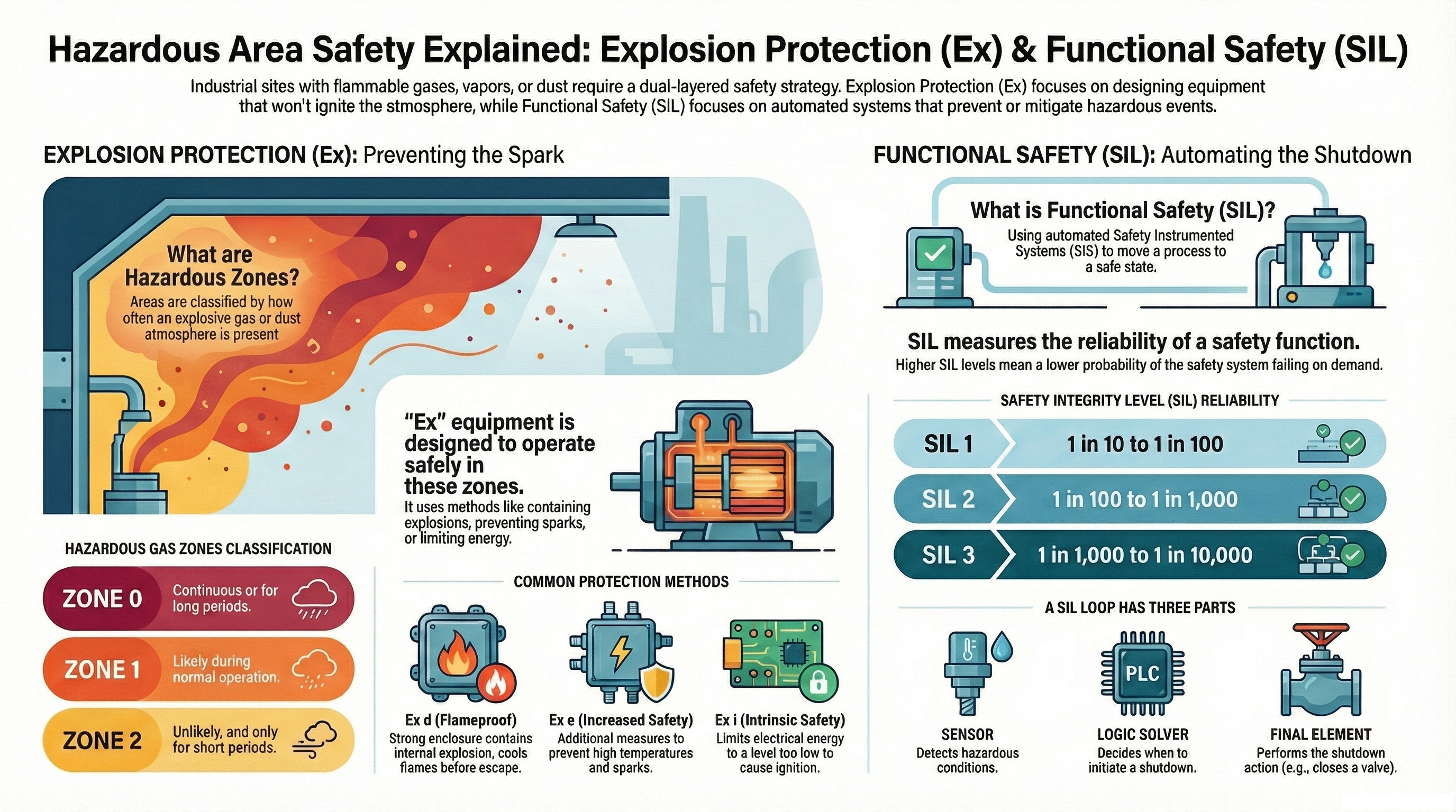 Explosion Protection (Ex) & Functional Safety (SIL) Explainer Poster