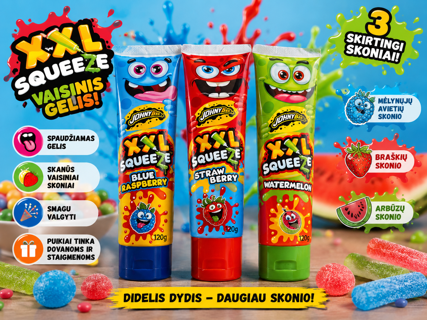 XXL Squeeze vaisinis gelis