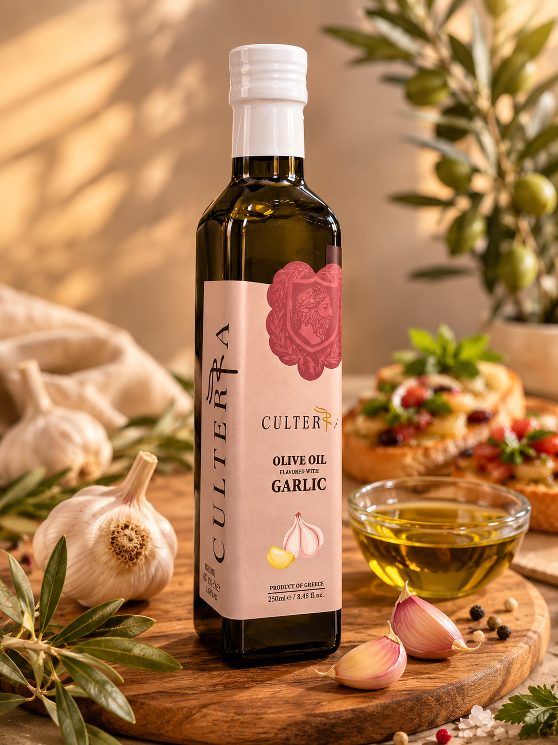CULTERRA česnakinis alyvuogių aliejus – subtilus Viduržemio jūros skonis kiekvienai virtuvei 🧄✨