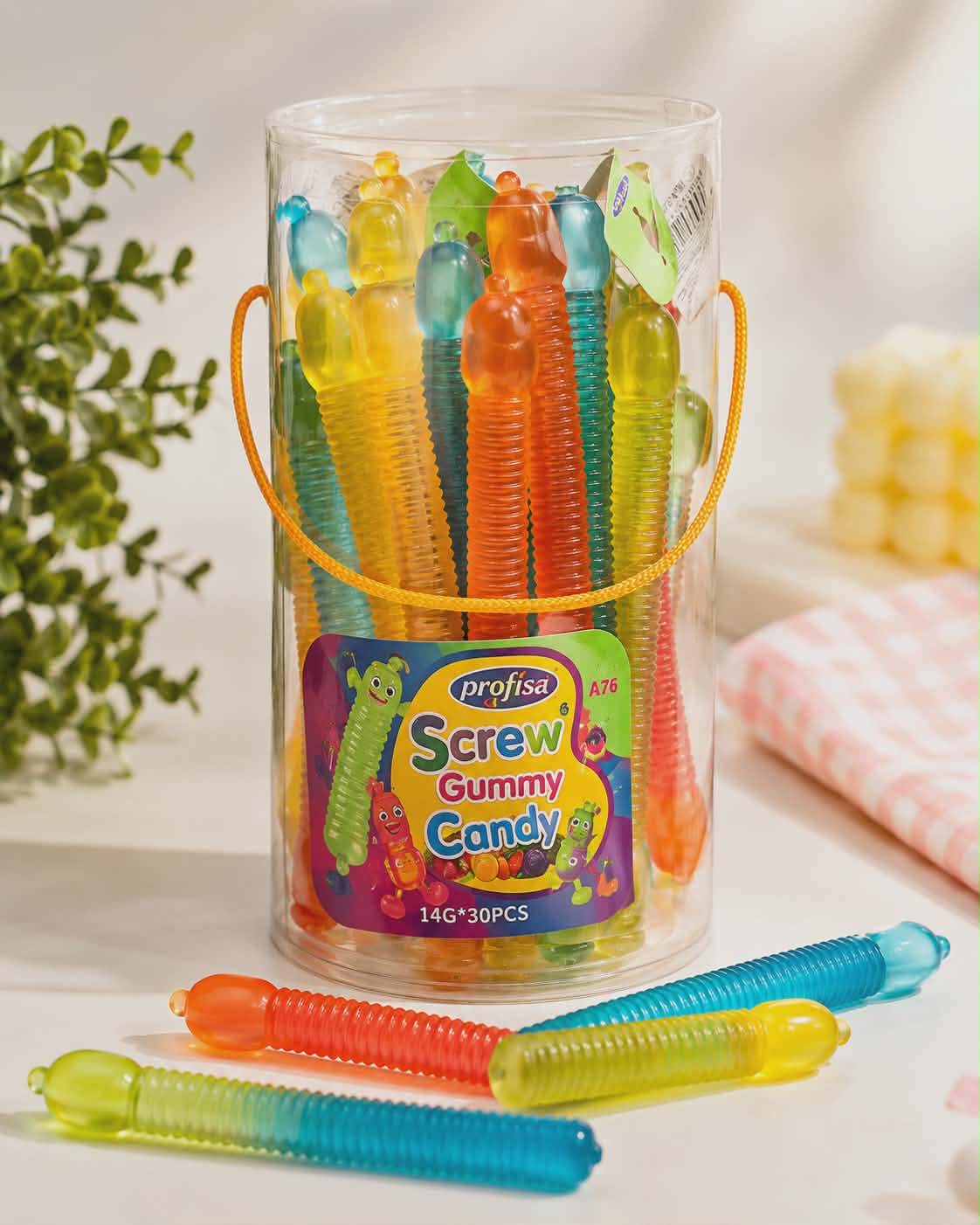 Screw Gummy Candy 🌈🐛