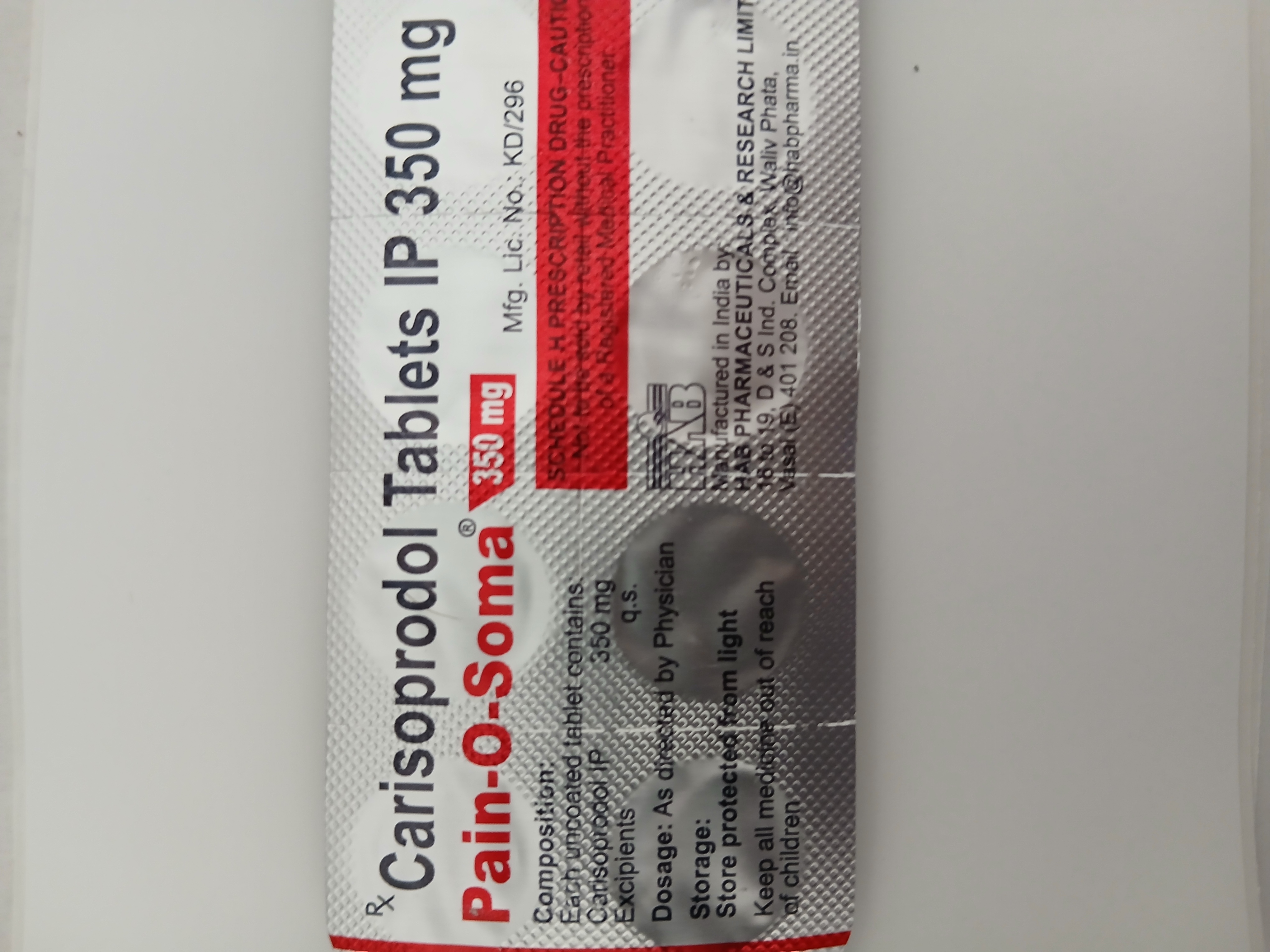 Carisoprodol Tablets IP 350 mg