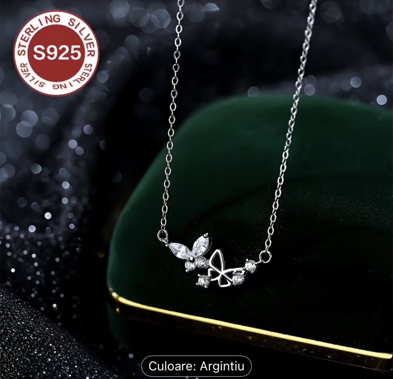 Colier cu fluture din argint sterlin S925