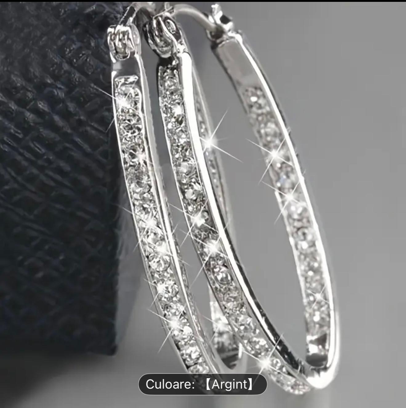 Cercei eleganti cu cerc de argint